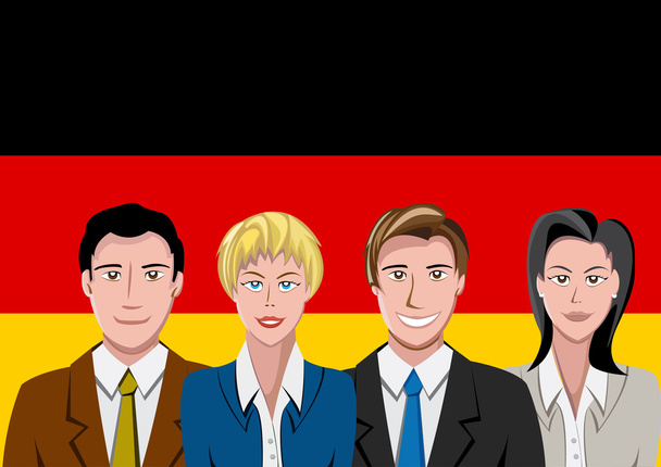Přední německý lid vlajky - Vektor, obrázek