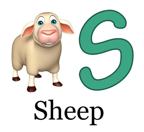 Koyun çiftlik hayvanı alfabesi ile - Fotoğraf, Görsel