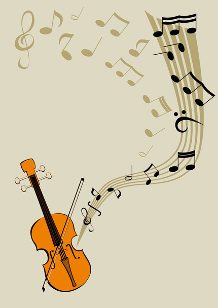 Violino e notas
 - Vetor, Imagem