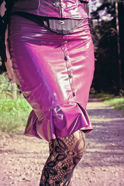 Sexy woman in pink skirt - Zdjęcie, obraz