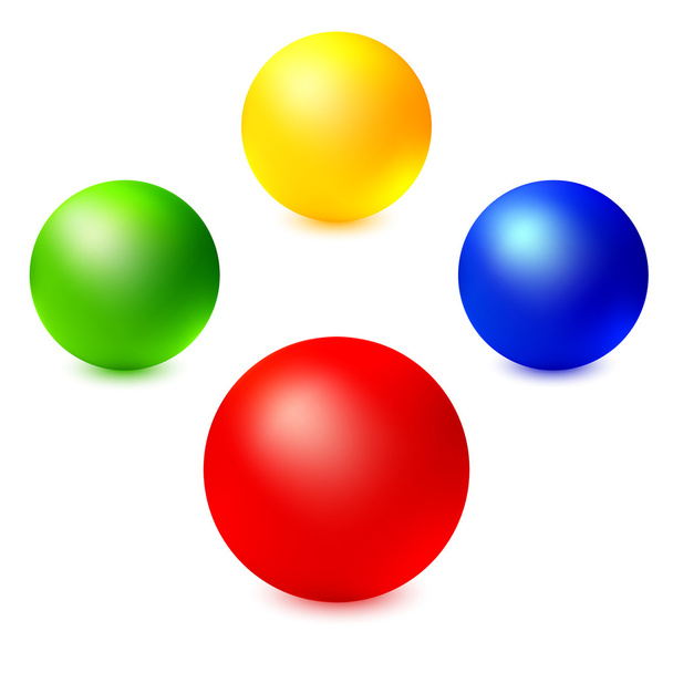 Collection of colorful glossy spheres - Vector, imagen