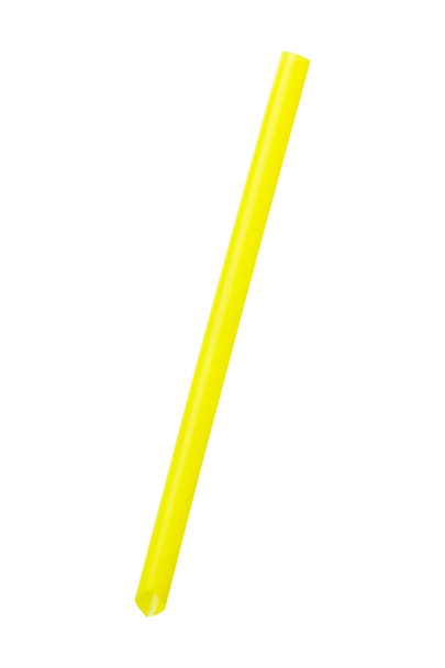 Żółty kolor dużych plastikowych słomek - Zdjęcie, obraz