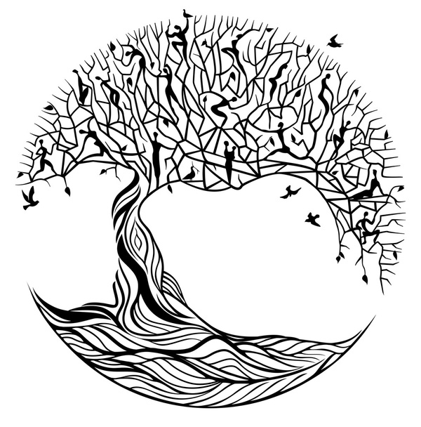 Tree of life egy fehér háttér - Vektor, kép