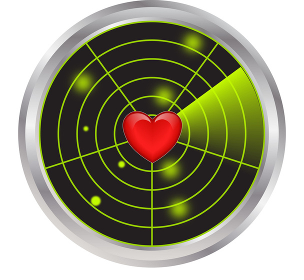 radar met hart illustratie - Foto, afbeelding