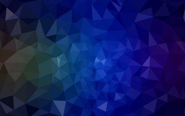 mehrfarbiges dunkelgrünes, blaues polygonales Designmuster, das aus Dreiecken und Farbverlauf im Origami-Stil besteht. - Vektor, Bild
