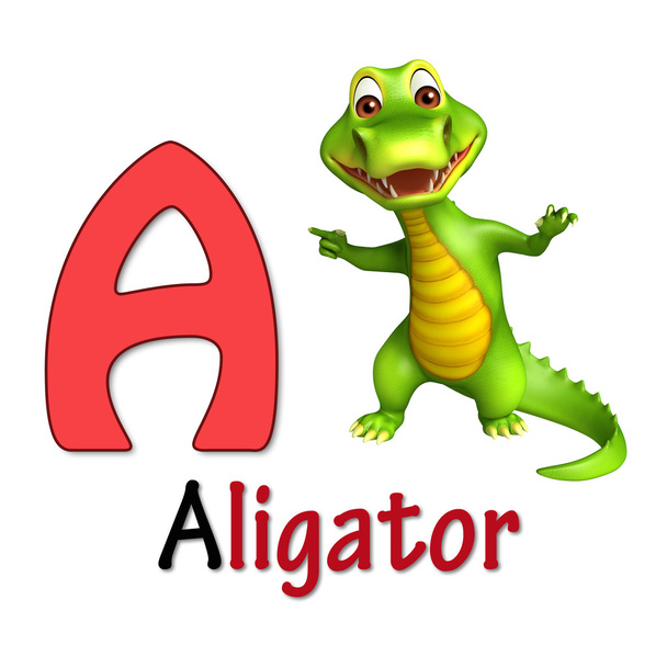 Aligator met alphabate - Foto, afbeelding