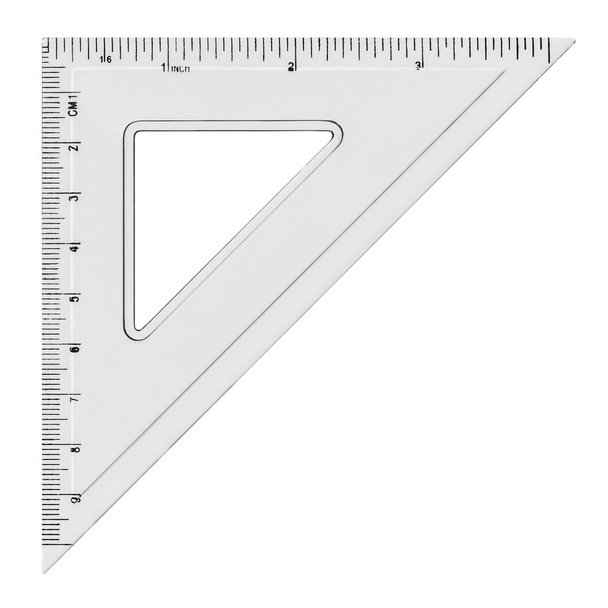 Λευκό τρίγωνο διαφανή, απομονώνονται σε λευκό, με διαδρομή αποκοπής - Φωτογραφία, εικόνα
