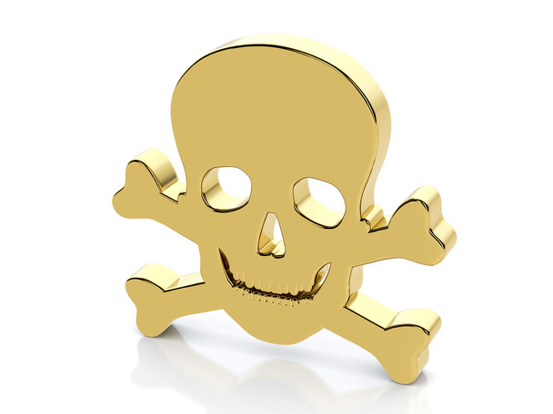 Golden skull symbol - Fotoğraf, Görsel