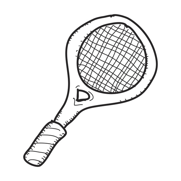 Απλή doodle της μια ρακέτα του τένις - Διάνυσμα, εικόνα