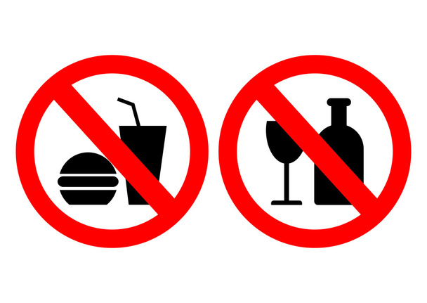 Set of icons forbidding food - Vector, Image