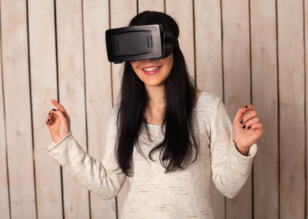 Woman in VR glasses - Photo, Image