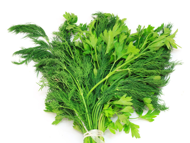 Dill and parsley isolated on a white background - Foto, Bild