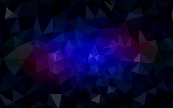 三角形と折り紙スタイルの勾配から成っている多色暗い青、赤多角形デザイン パターン. - ベクター画像