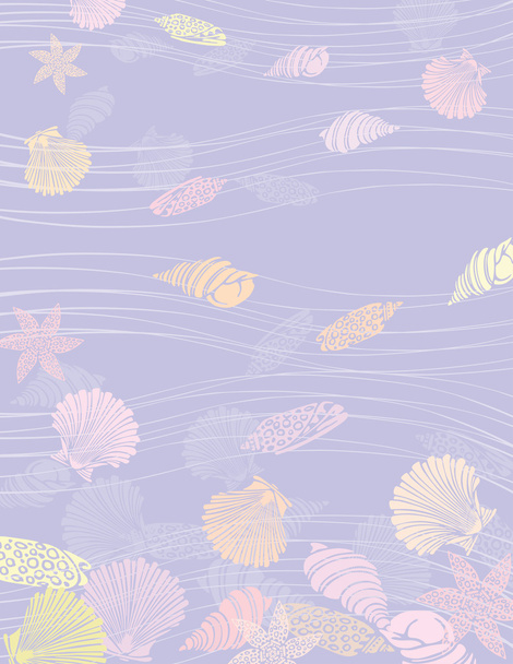 水の下で海の貝殻 - ベクター画像