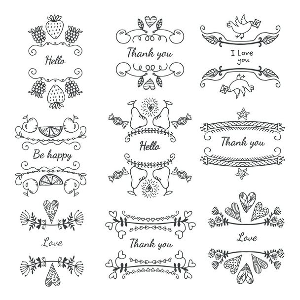 frames for text hand-drawn - Vector, Image