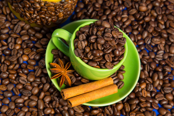 Black coffee beans - Foto, afbeelding