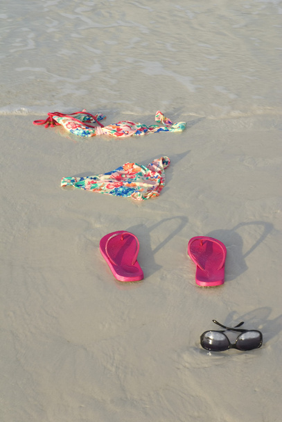 Bikini de inmersión flaco en la playa
 - Foto, imagen