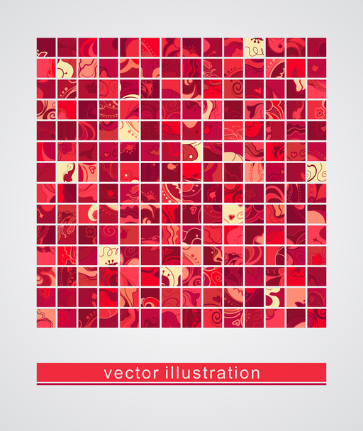 Background with a group of floral illustrations. Vector Icons. - Vector, Image