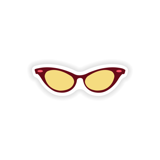 pegatina de papel sobre gafas de fondo blanco mujeres
 - Vector, imagen