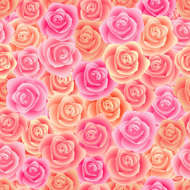 naadloze roos patroon - Vector, afbeelding