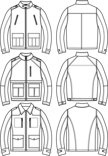 Men leather jackets - Vector, Image