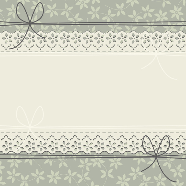 Elegant lace frame with stylish plants - Vector, afbeelding
