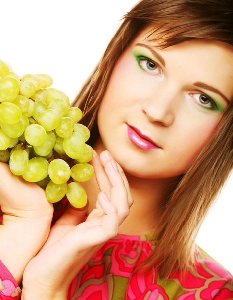 young woman with bunch of grape. - Foto, imagen
