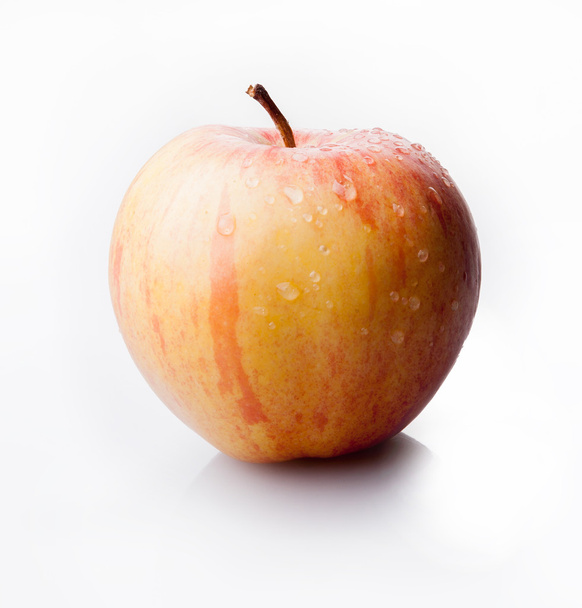uma maçã amarela no fundo isolado
 - Foto, Imagem