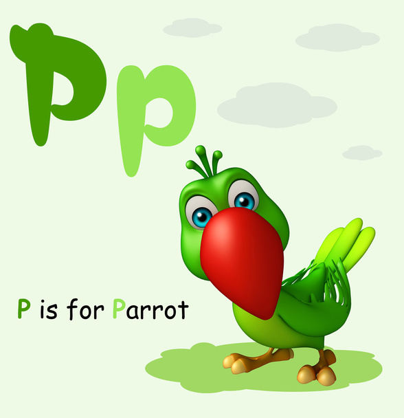 Papağan kuş alfabesi ile - Fotoğraf, Görsel
