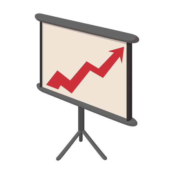 Presentation screen with graph icon, cartoon style - Vector, afbeelding