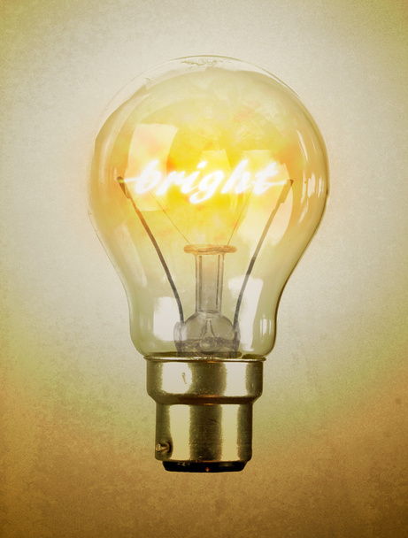Lightbulb with the word bright - Photo, Image