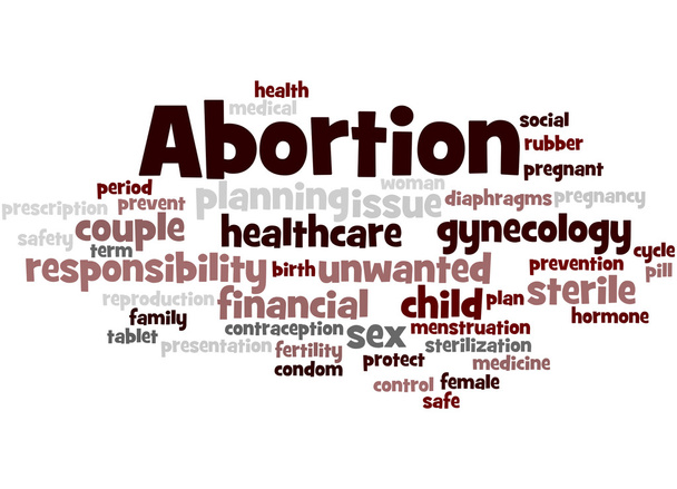 Abortion, word cloud concept 9 - Photo, Image