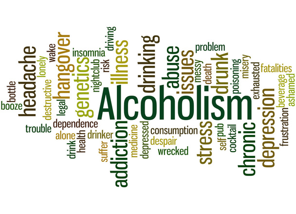 Alkoholizmus, szó felhő koncepció 2 - Fotó, kép