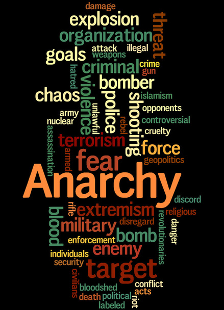 Anarchie, word cloud concept 9 - Foto, afbeelding