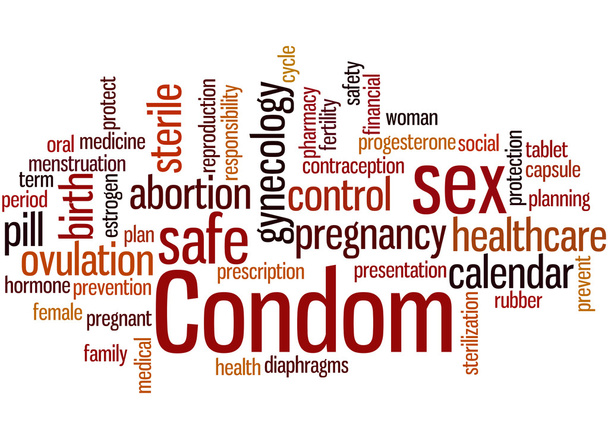 Kondom, Wort Wolke Konzept - Foto, Bild