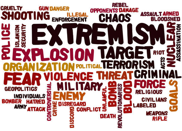 Extremism, word cloud concept 3 - Photo, Image