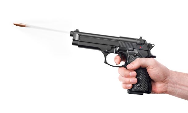 Shooting gun on white - Photo, Image