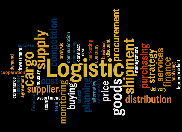Logistiek, word cloud concept 9 - Foto, afbeelding