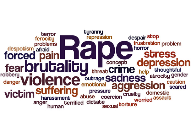 Βιασμού, λέξη έννοια σύννεφο 8 - Φωτογραφία, εικόνα