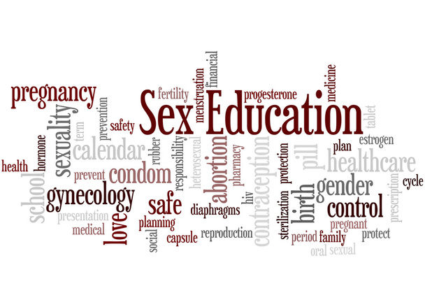 Edukacji seksualnej, koncepcja słowo cloud 9 - Zdjęcie, obraz