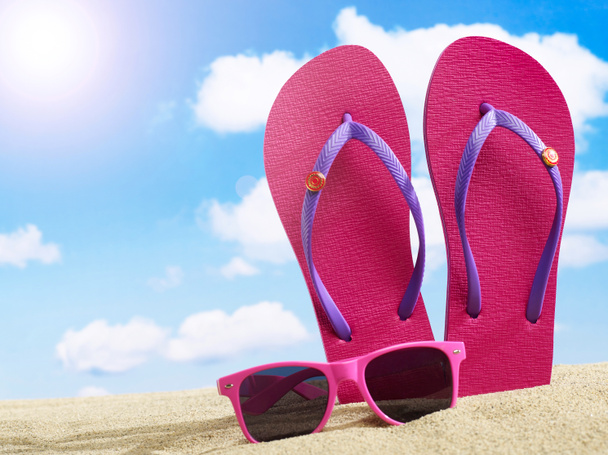 Flip-flops and sunglasses - Photo, Image