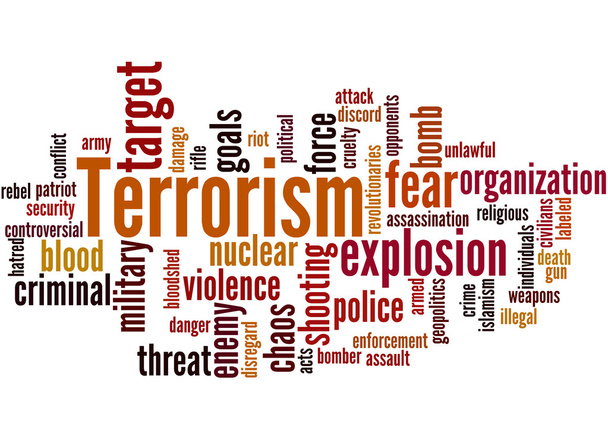 Terrorisme, word cloud concept 9 - Foto, afbeelding