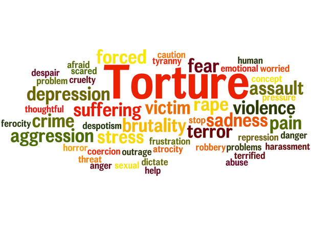 Torture, word cloud concept 9 - Photo, Image