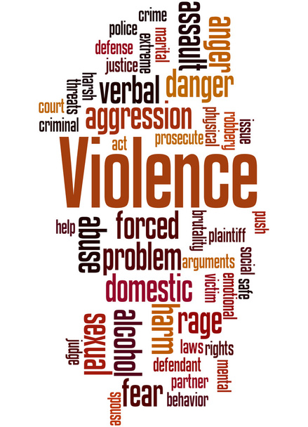 Violence, word cloud concept 3 - Zdjęcie, obraz