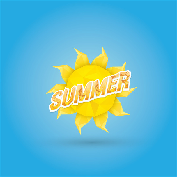vector summer label. summer icon with sun. - Вектор,изображение