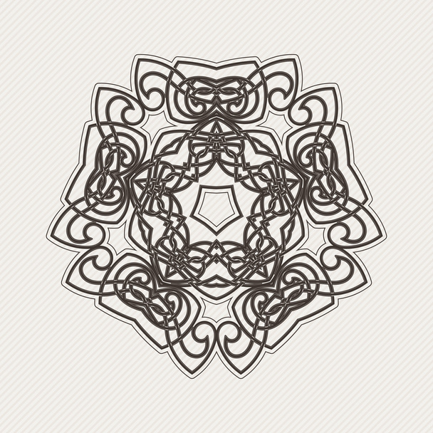Vector mandala. Gothic lace tattoo. Celtic weave with sharp corners. - Διάνυσμα, εικόνα