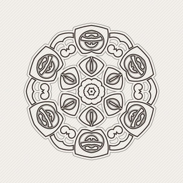 Vector mandala. Gothic lace tattoo. Celtic weave with sharp corners. - Vector, afbeelding