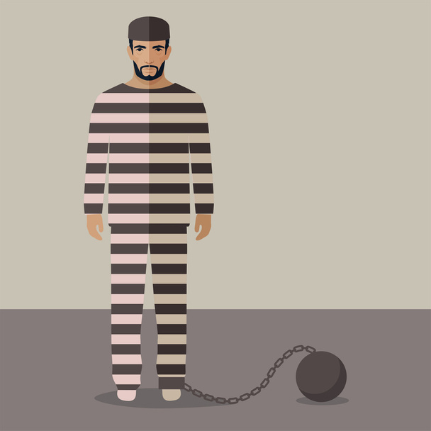 Плоская векторная иллюстрация тюремной камеры
, - Вектор,изображение