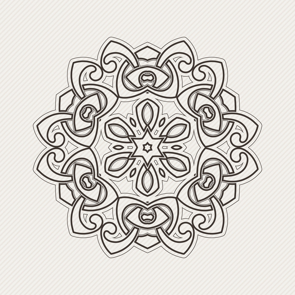 Vector mandala. Gothic lace tattoo. Celtic weave with sharp corners. - Vettoriali, immagini