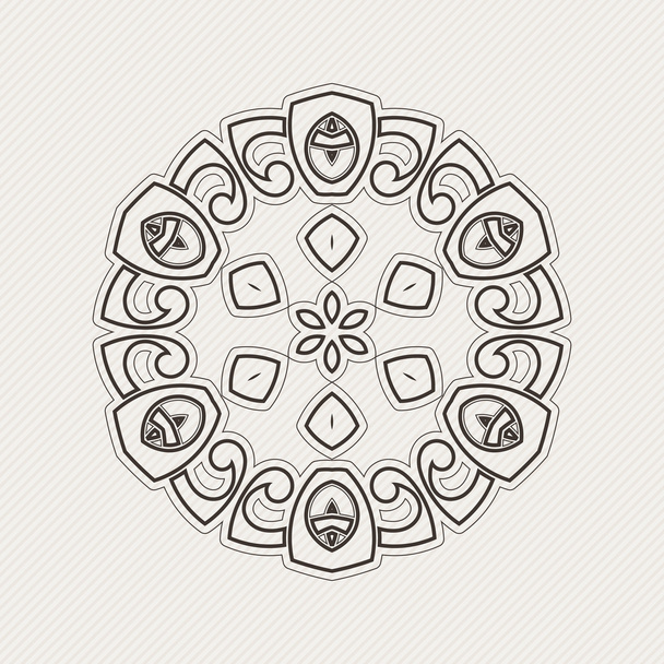 Vector mandala. Gothic lace tattoo. Celtic weave with sharp corners. - Vector, imagen
